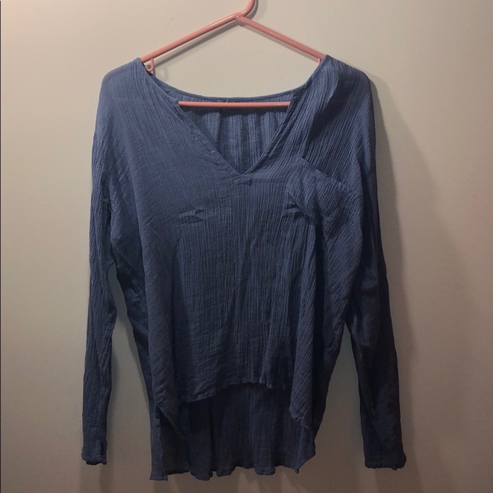 blue gauze shirt